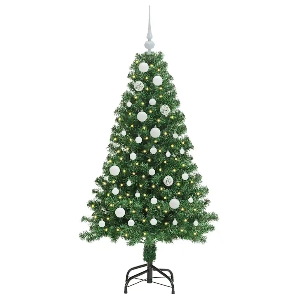 Albero di Natale Artificiale-Albero Natalizio con 150 LED Verde 150 cm 680096