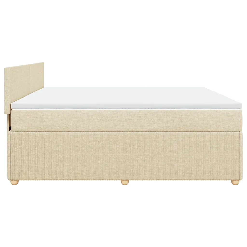 Giroletto a Molle con Materasso Crema 180x200 cm in Tessuto 3287533