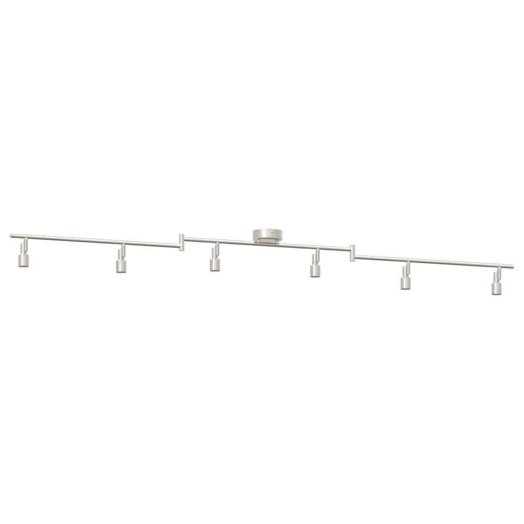 Faretti da soffitto 6 vie regolabili in nickel spazzolato GU10
