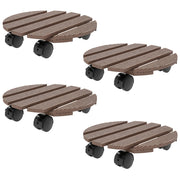 Set di 4 supporti per piante rotondi ¨C zephmum ¨C ?30 cm con ruote, per interno ed esterno