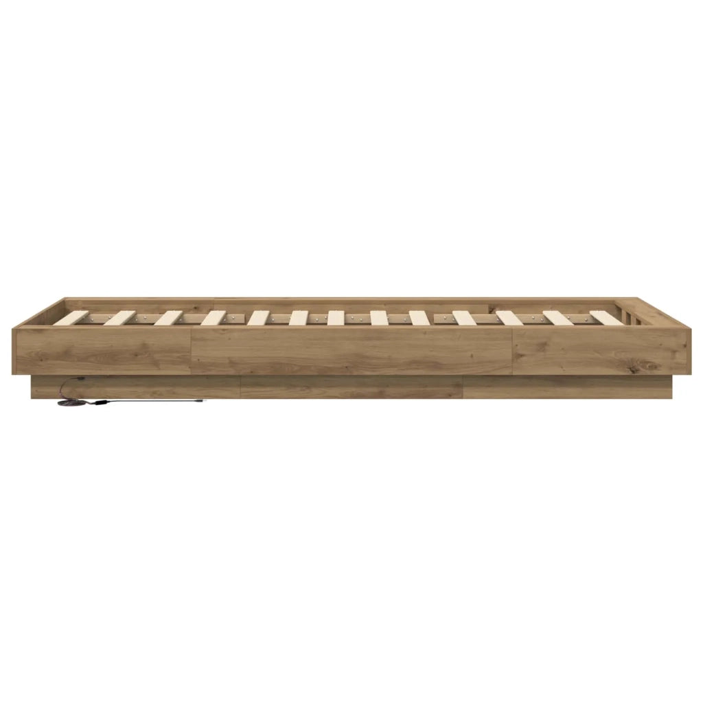 Letto con LED con strisce LED Rovere Artigianale 80 x 200 cm 3429588