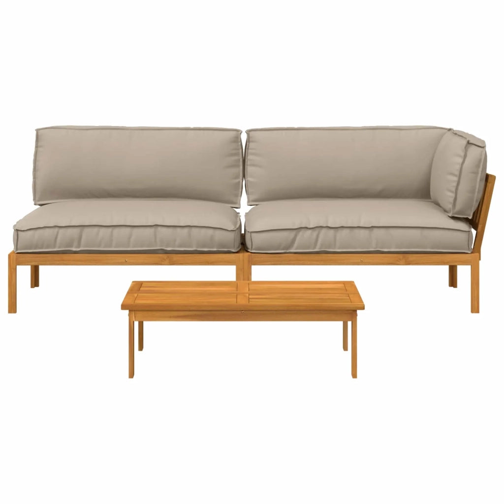 Set di divani con cuscino 3 pcs Talpa Legno di Acacia Massello 3418479