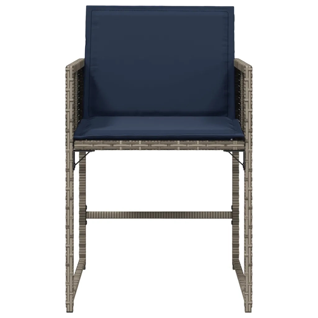 vidaXL Sedie da Giardino con Cuscini 4pz Grigio in Polyrattan