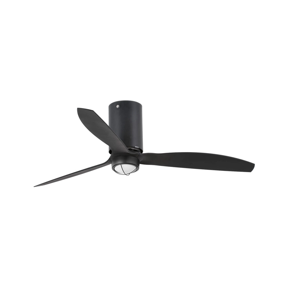 FARO Ventilatore da soffitto con luce LED 3000K Ø1280 mm 6 velocita motore DC funzione inversa telecomando nero opaco acciaio e vetro pale in ABS FARO-32043_10
