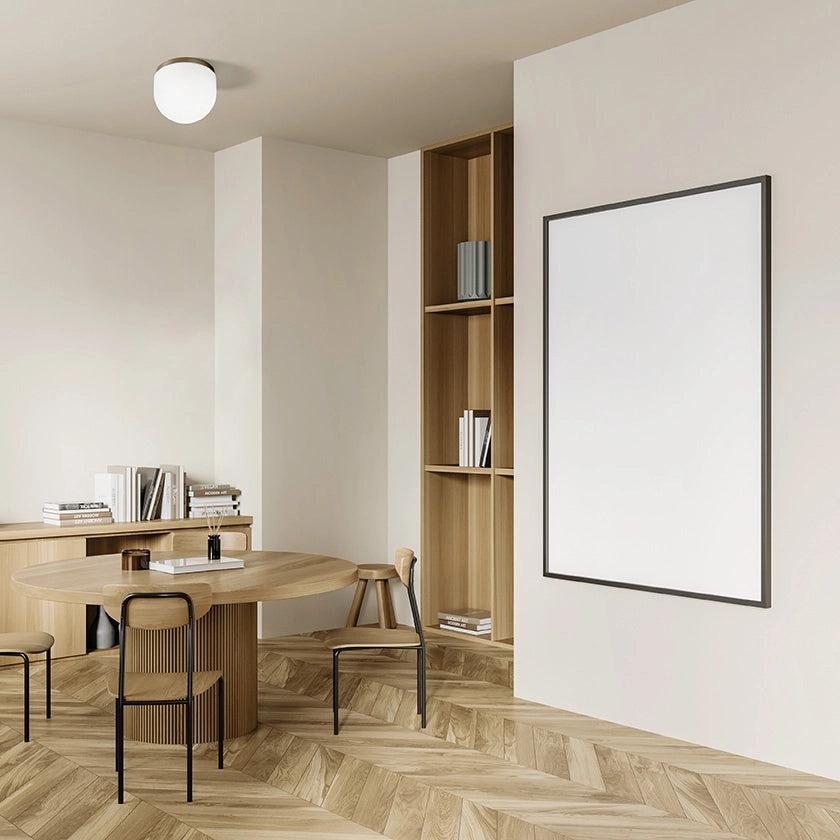 DOMU APPLIQUE DA PARETE O SOFFITTO IN BRONZO VETRO BIANCO 1 LUCE D.20CM ATTACCO GX53