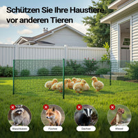 Rete metallica verde per voliere maglie da 25x25mm rotolo 60cmx25m Rete per recinti