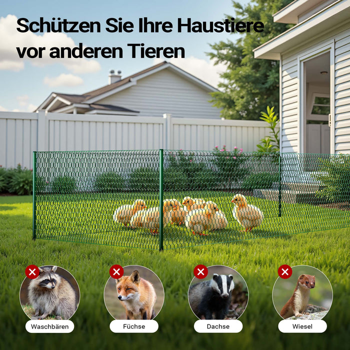 Rete metallica verde per voliere maglie da 25x25mm rotolo 60cmx25m Rete per recinti