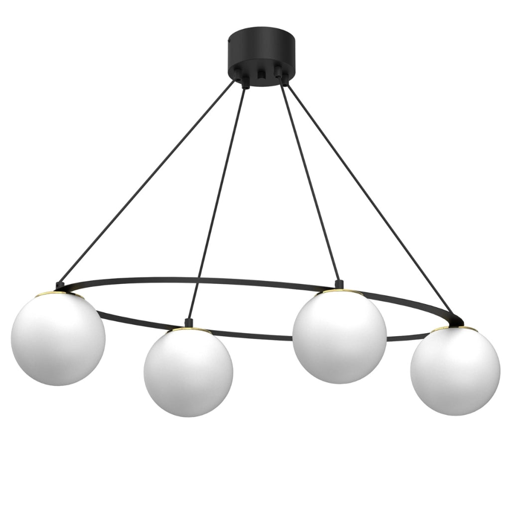 Lampada a sospensione Ballo nera 4 globi E27 Luminex