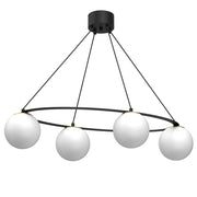Lampada a sospensione Ballo nera 4 globi E27 Luminex