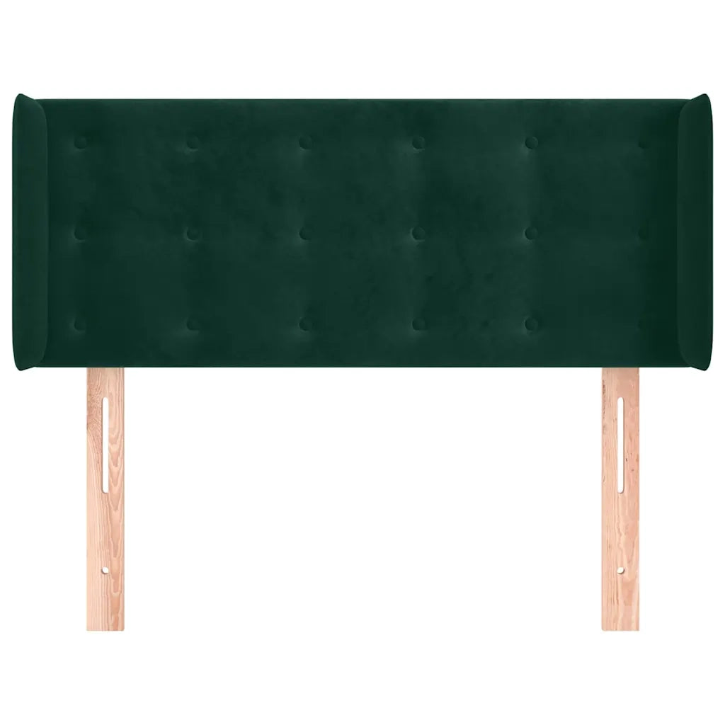 Testiera | Testata ad Orecchio Verde Scuro 93x16x78/88 cm in Velluto