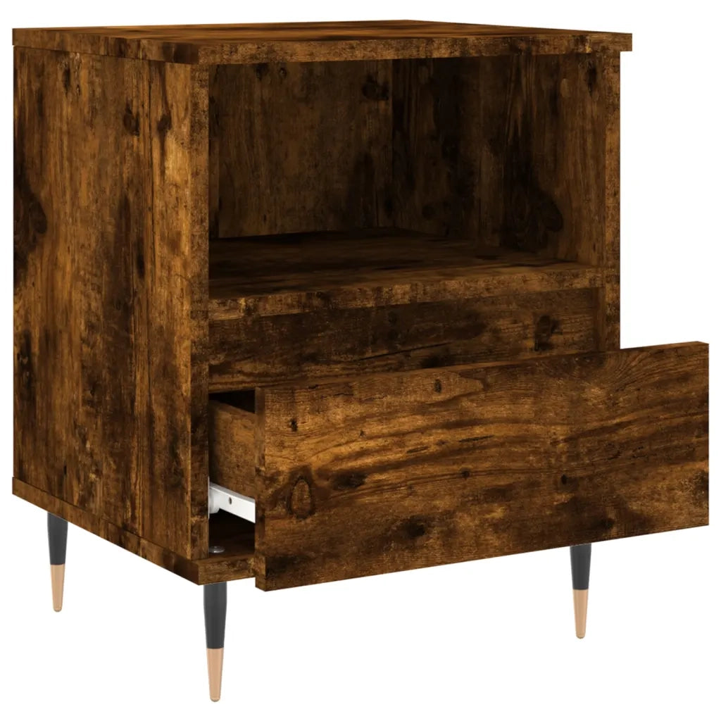 Comodino-Tavolino da notte Rovere Fumo 40x35x50 cm in Legno Multistrato 959887