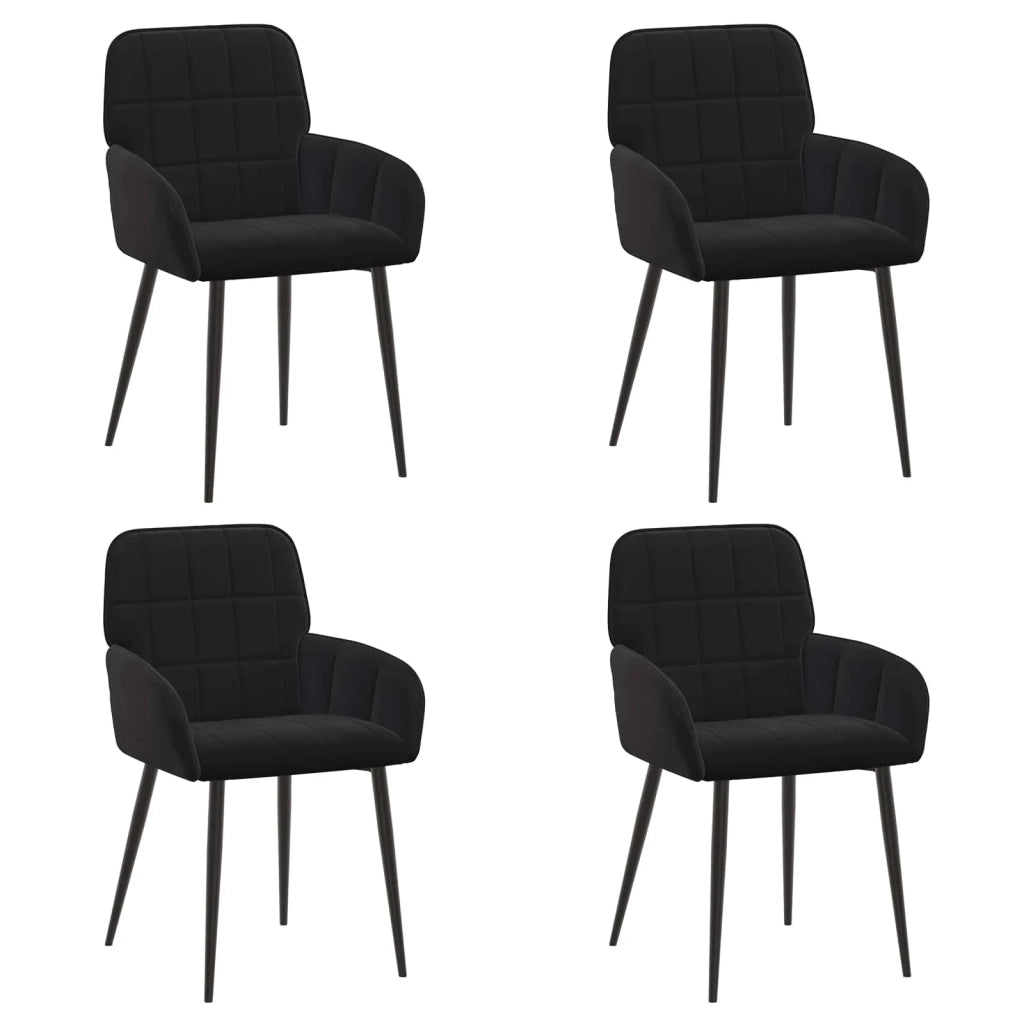 Sedie da pranzo 4 pcs Velluto (V) Nero 56,5 x 50 x 86 cm 3428170