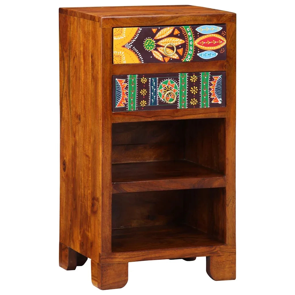 Tavolino Floreale con cassetto Marrone 40 x 35 x 75 cm 4016527
