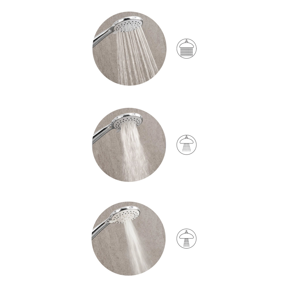 Set doccia con tubo flessibile 3 modalità di spruzzo Metallo argento classico moderno