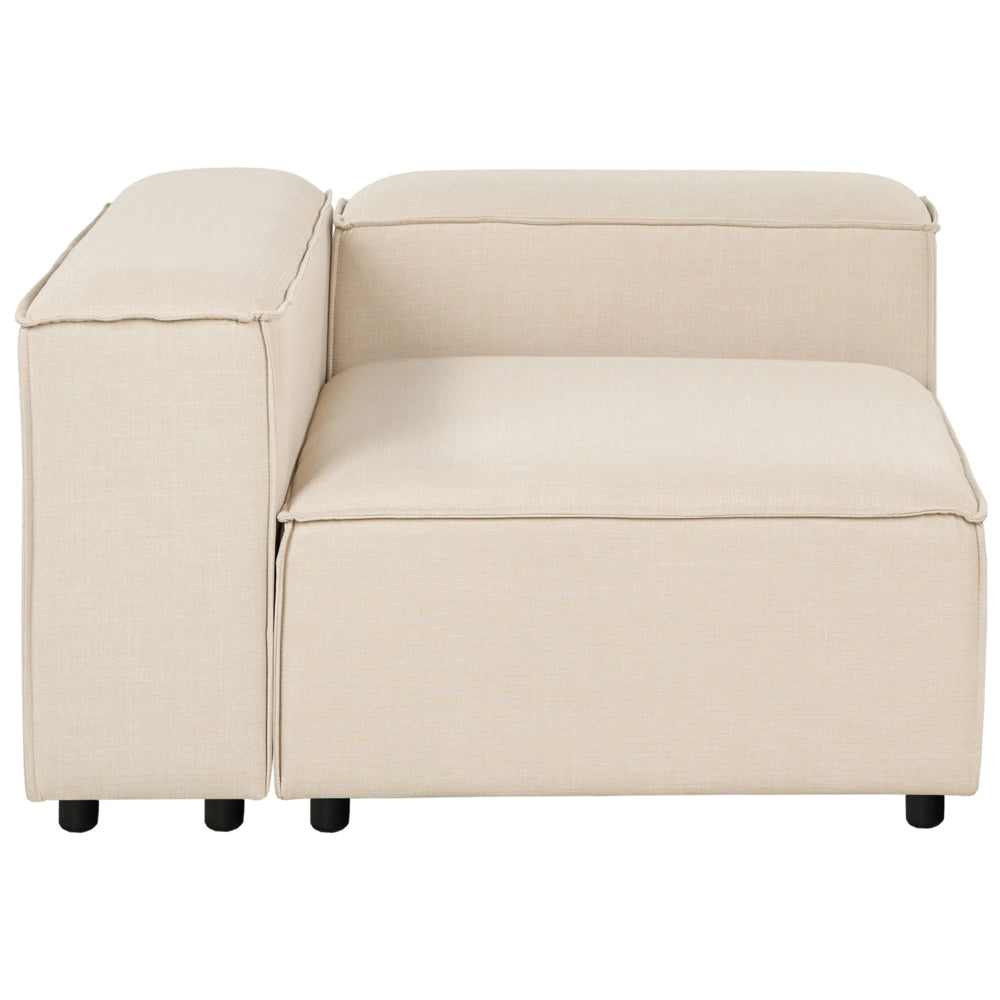 Modulo angolare lato destro a 1 posto con gambe nere e rivestimento in cordoncino tortora Soggiorno elegante