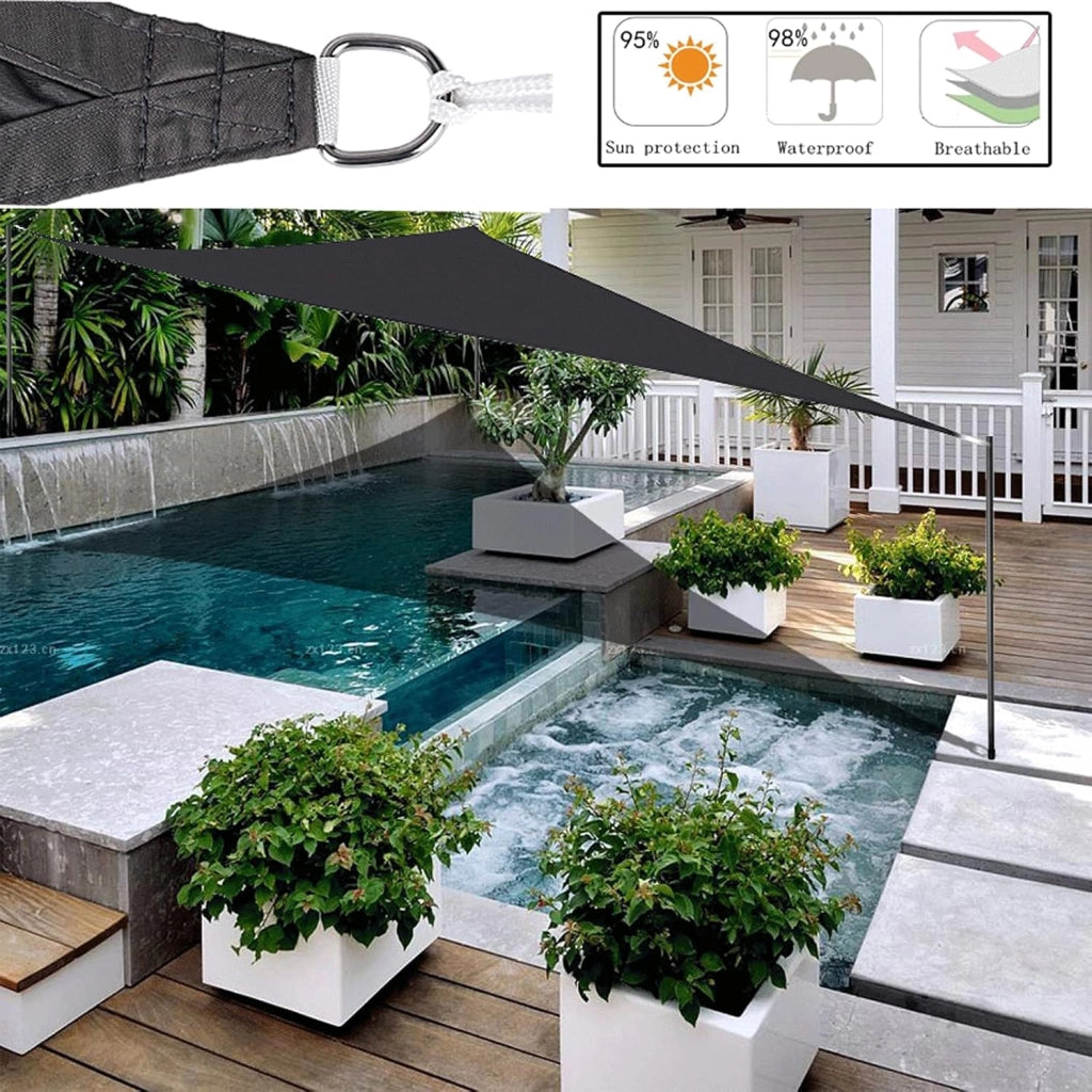 Tenda parasole per esterni, per patio, giardino, cortile e piscina, tessuto impermeabile e protettivo dai raggi UV
