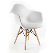 POLTRONA IN PLASTICA CON STRUTTURA IN LEGNO E METALLO 63 X 53 X 80 CM BIANCA