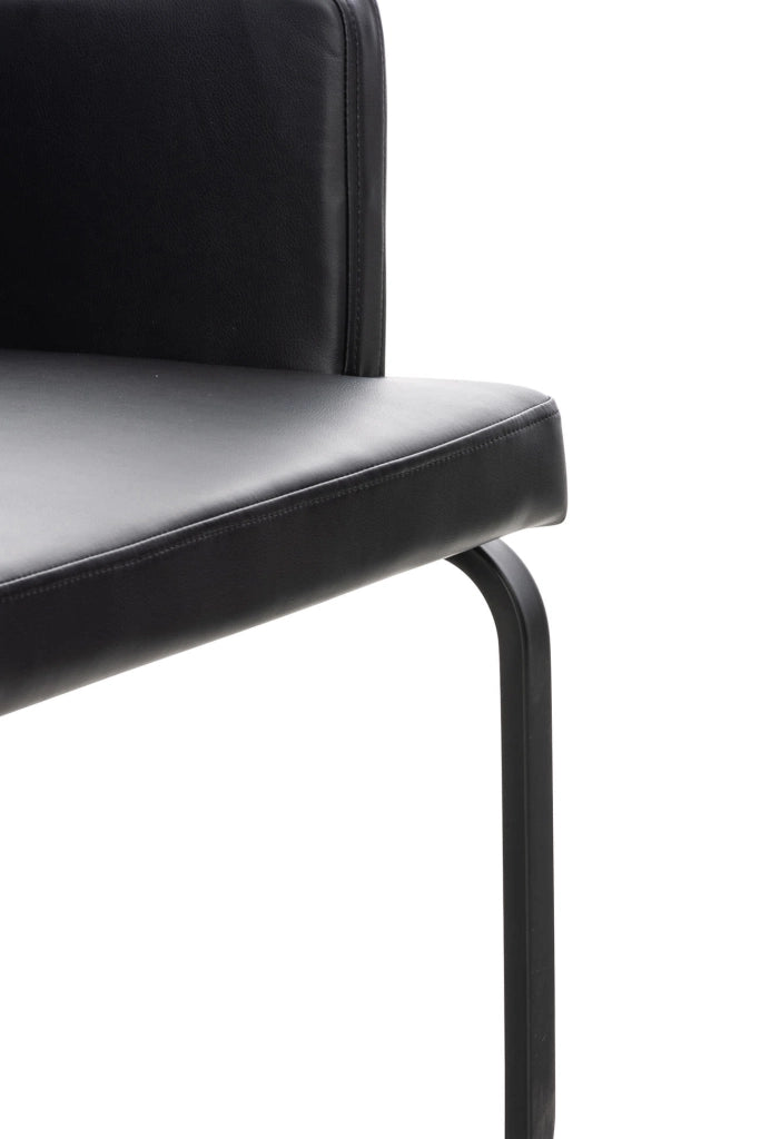 Sedia Pranzo Moderna Aberford In Similpelle nero,nero
