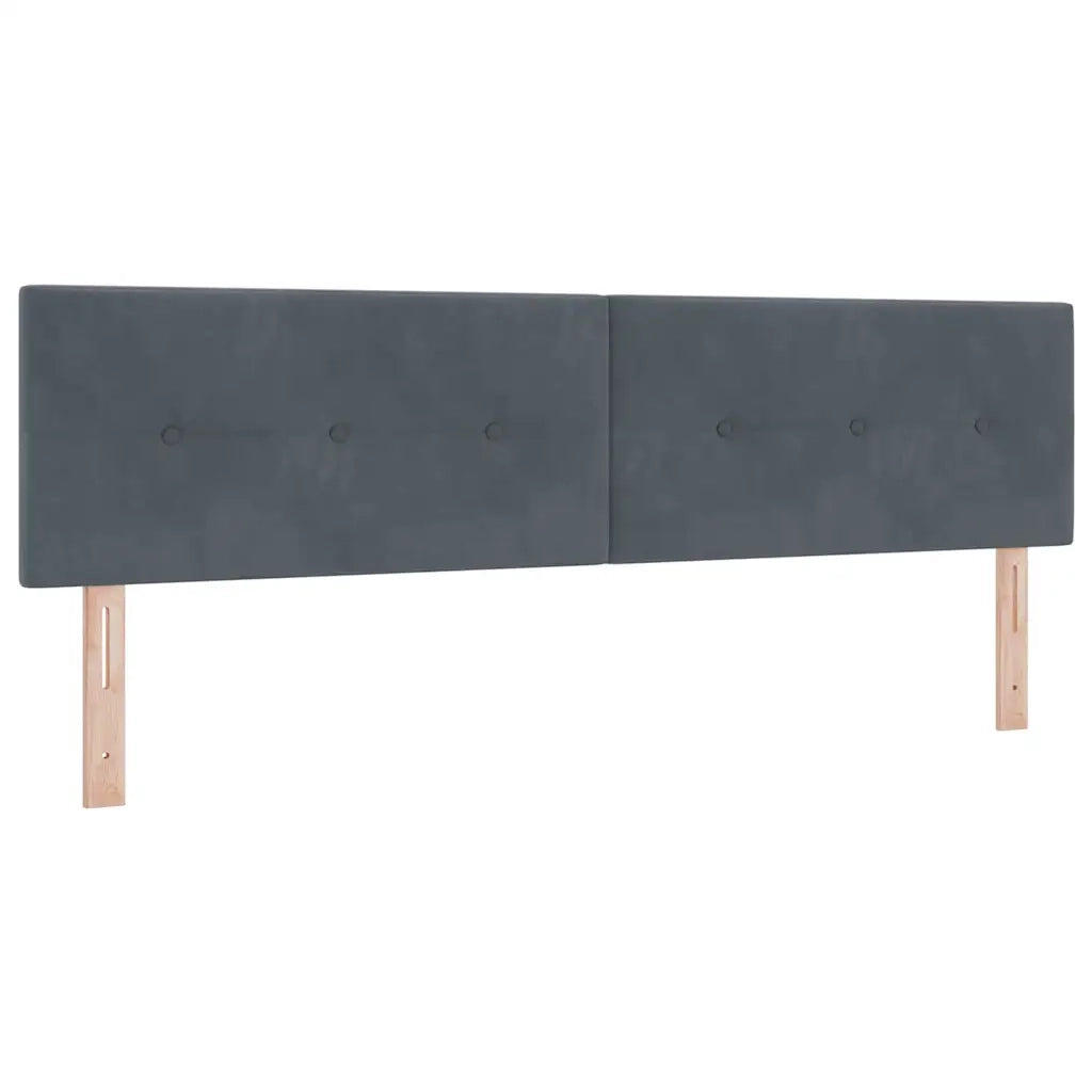 Letto a molle con testiera Grigio scuro 200 x 180 cm Poliestere