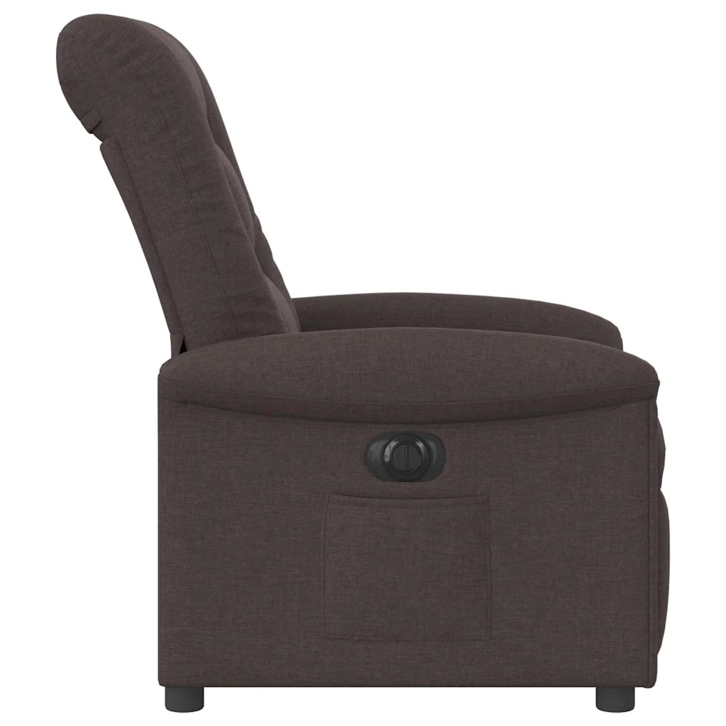 Poltrona | Sedia Relax Elettrica Reclinabile Marrone Scuro in Tessuto