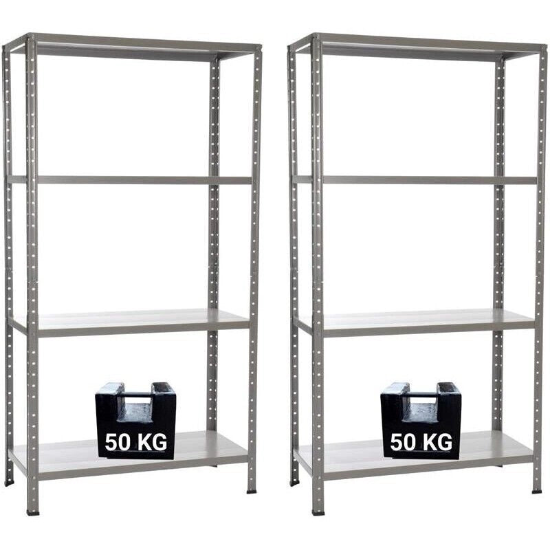 GRIMA PACCO DOPPIO CON 2 SCAFFALI COMPLETI 90 X 40 X 174 CM 4 RIPIANI 50 KG