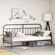 Struttura Letto Giorno  Nera 90x190 cm in Acciaio