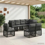 Set di divani da esterno Nero Poliestere 3437483