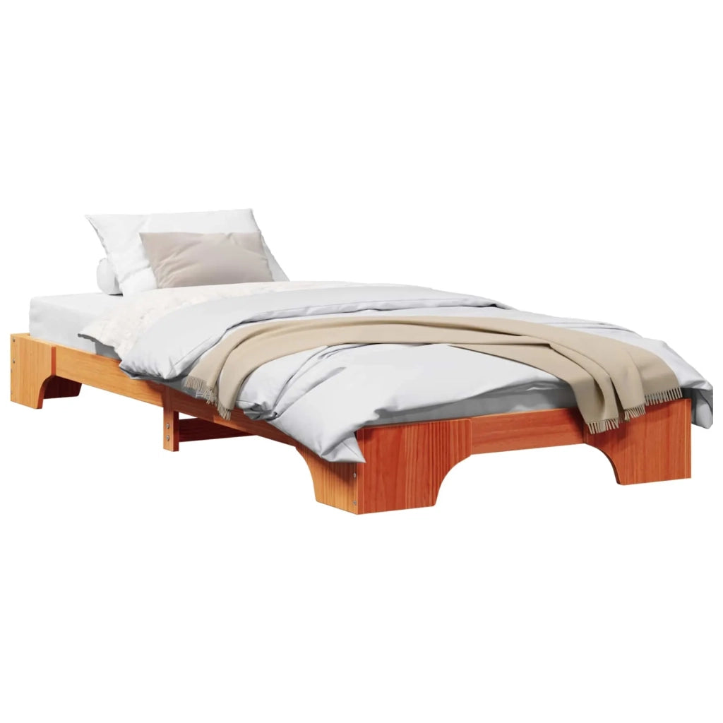 Struttura del letto Marrone cerato 100 x 200 cm Pino massello 872877