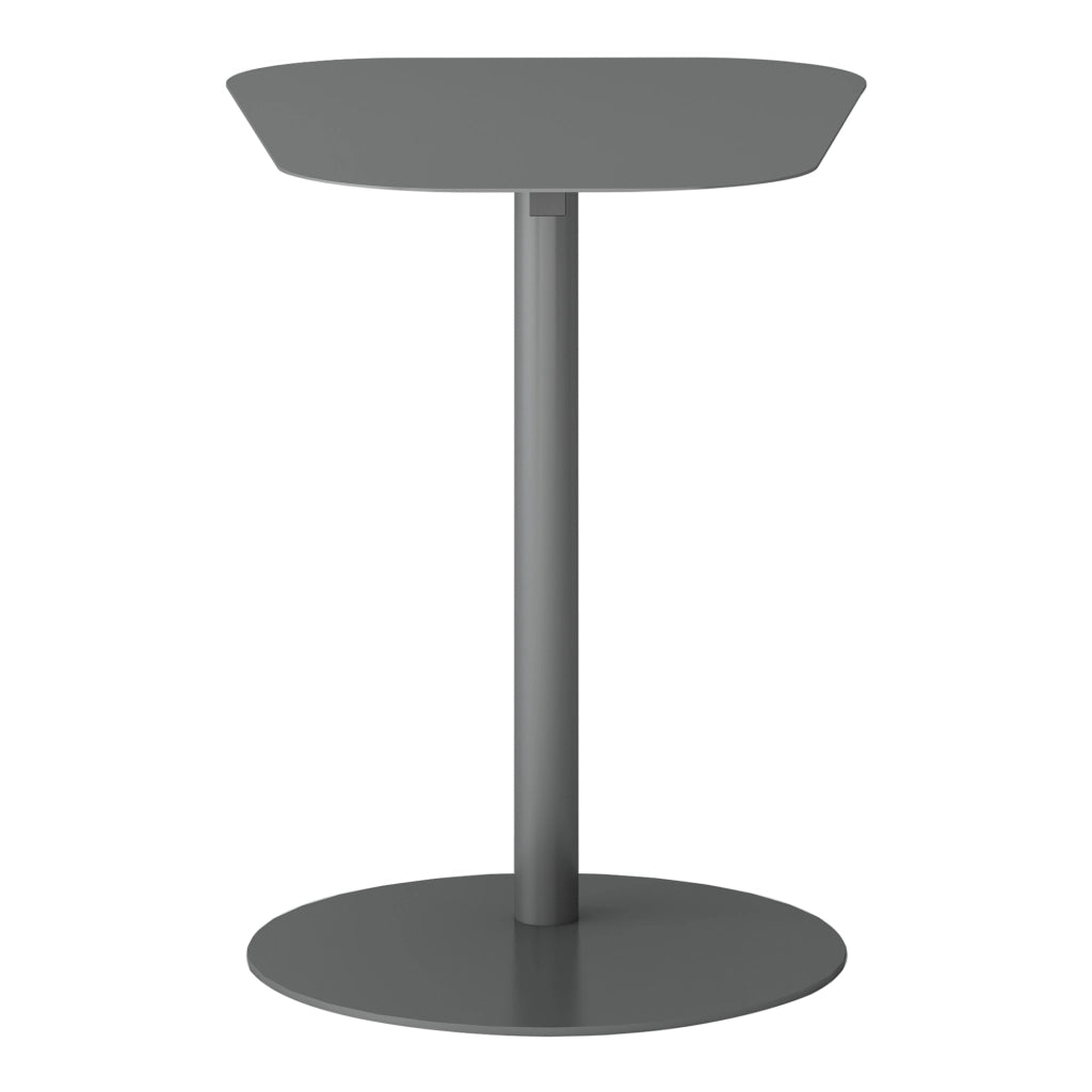 Tavolino Laterale da Divano Nastätten Metallo Piano Trapezoidale - Grigio opaco [en.casa]