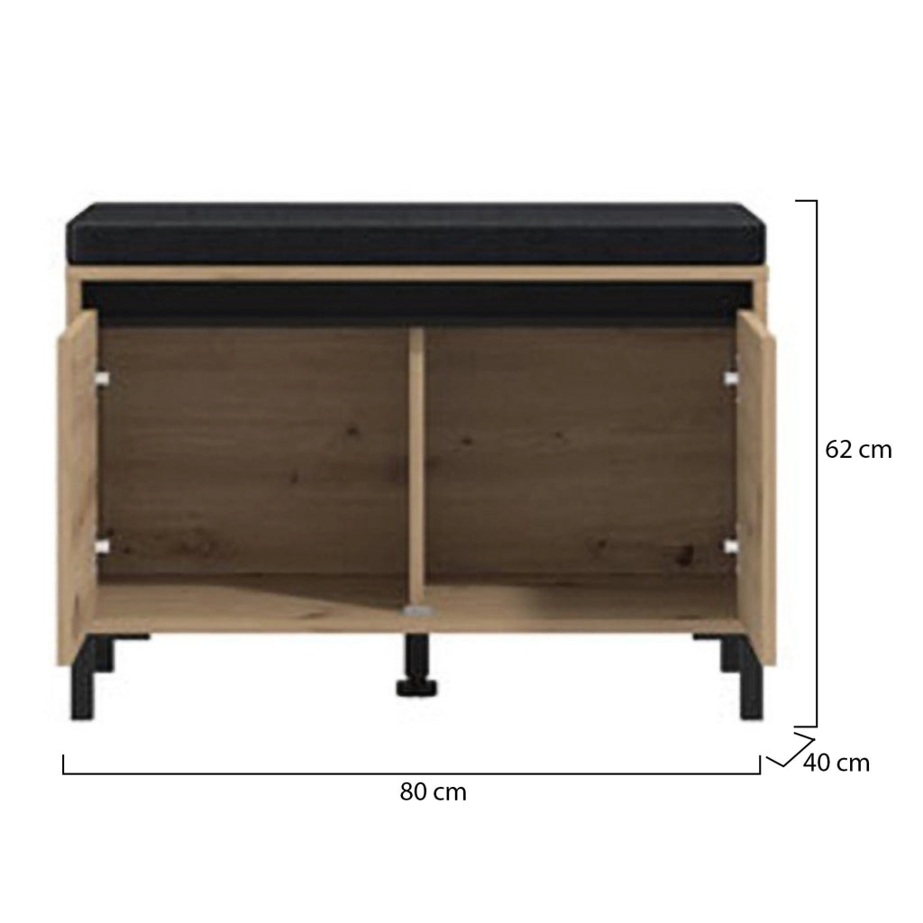 Varmo, Mobile da Ingresso un Ripiano, 80x40x57h cm Marrone Rovere Nodi