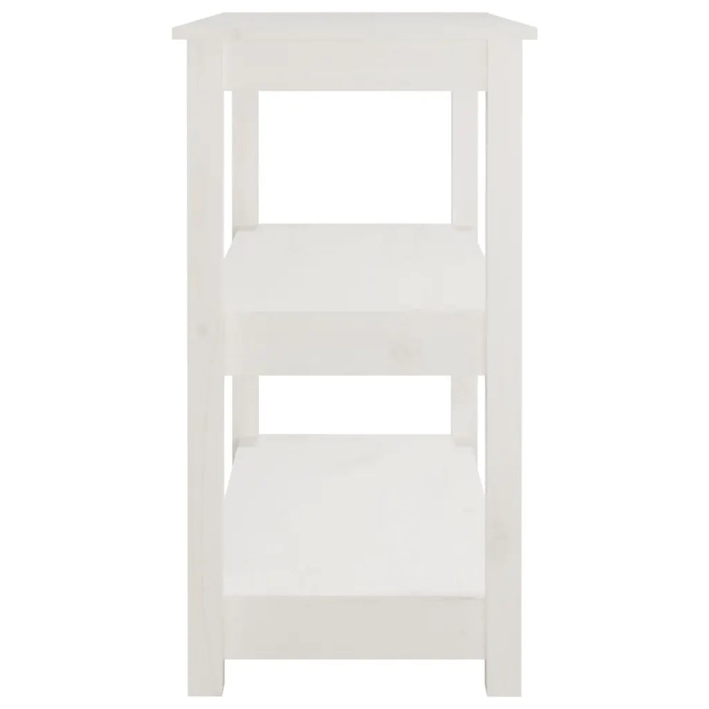 Tavolo Consolle Bianco 80x40x74 cm in Legno Massello di Pino cod mxl 14818