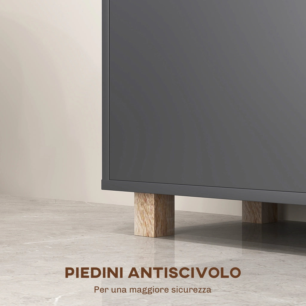 Mobiletto Bagno Moderno con Vani Aperti e Armadietto ¨C Zephmum ¨C Grigio, 80x35x70 cm