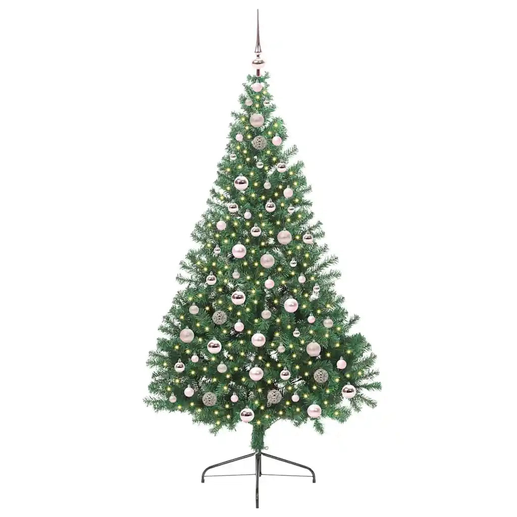Albero di Natale Artificiale-Albero Natalizio con luci integrate Verde 210 cm 661336
