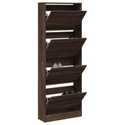 Scarpiera-Scaffale per scarpe Rovere Marrone 60x21x163,5 cm in Legno Multistrato