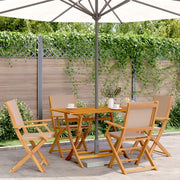 Set da Pranzo da Giardino 5 pz Tortora Tessuto e Legno Massello 3281702