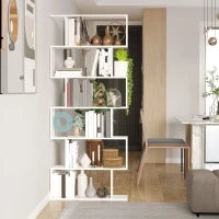 Libreria di Design Mobili Ufficio Scaffale in Legno 80x24x191cm Bianco