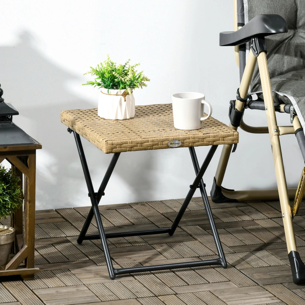 Tavolino da giardino pieghevole ¨C Zephmum ¨C Legno e metallo 40x40x40 cm