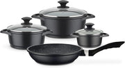 Set di Piatto da Cucina da 7 pezzi in Pietra, Adatto per Induzione e Forno, Resistente al Lavastoviglie, Duraturo e Facile da Pulire