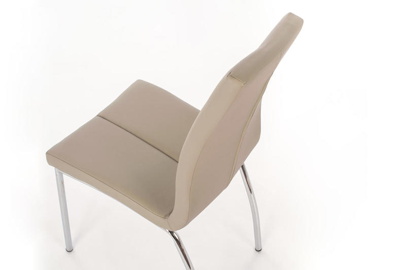 Set 4 Sedie 43x44xH92 cm in Similpelle Viva Grigio Chiaro cromo