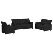 Set di divani 3 pcs Nero Similpelle 3430542