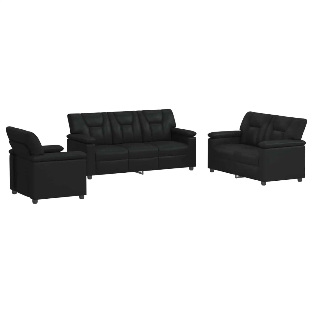 Set di divani 3 pcs Nero Similpelle 3430542