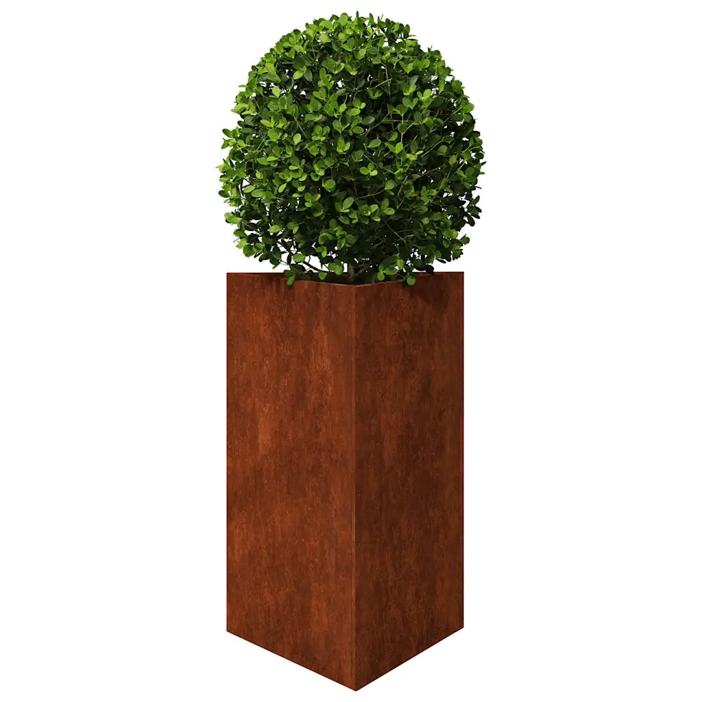 Fioriere da Giardino 2 pz Triangolari 50x43x75cm Acciaio Corten
