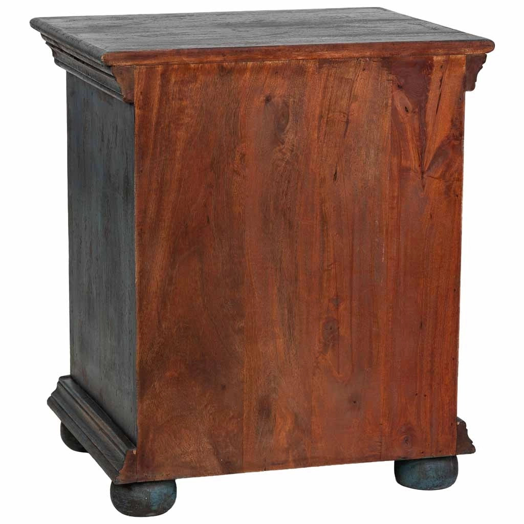 Mobile da ingresso artigianale in legno, blu, 50x40x59h cm