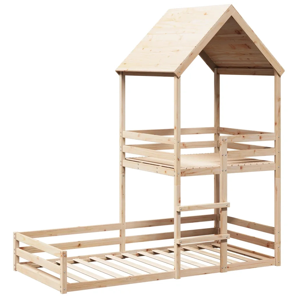Letto a Castello senza Materasso-Struttura Letto a Castello 90x200cm Massello Pino 898061