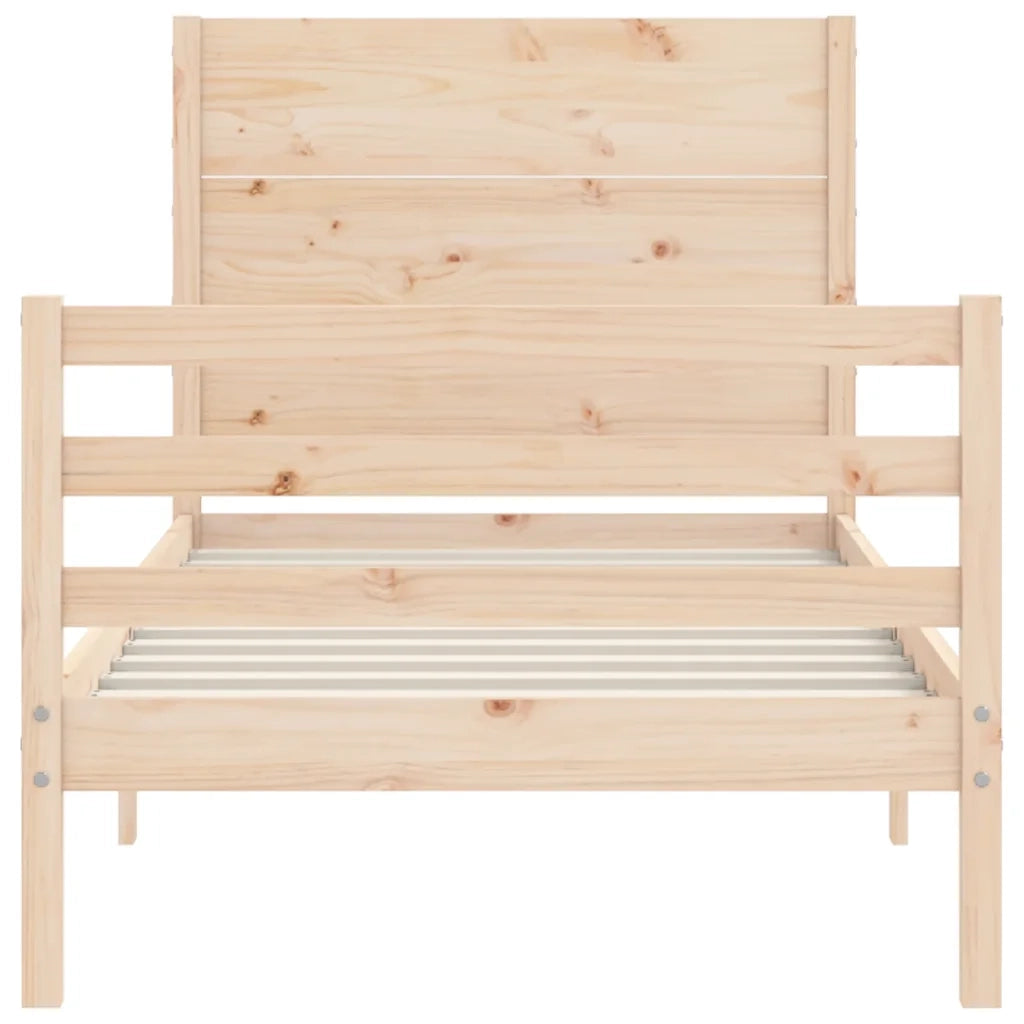 Giroletto con Testiera 100x200 cm in Legno Massello 3194626