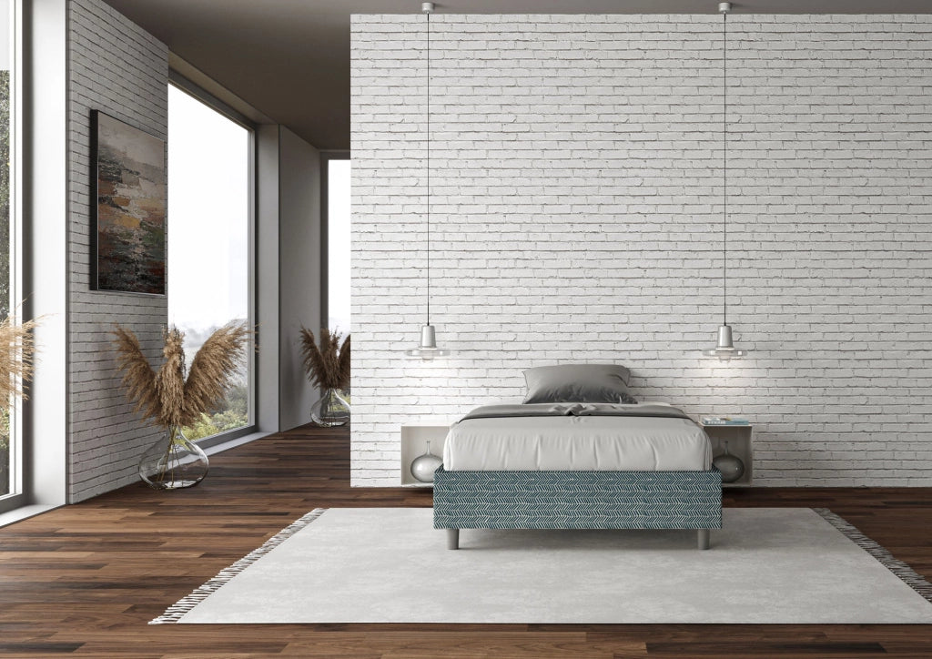 Letto una piazza e mezza con rete imbottito 120x200 tessuto Aragona 3 giallo Azelia