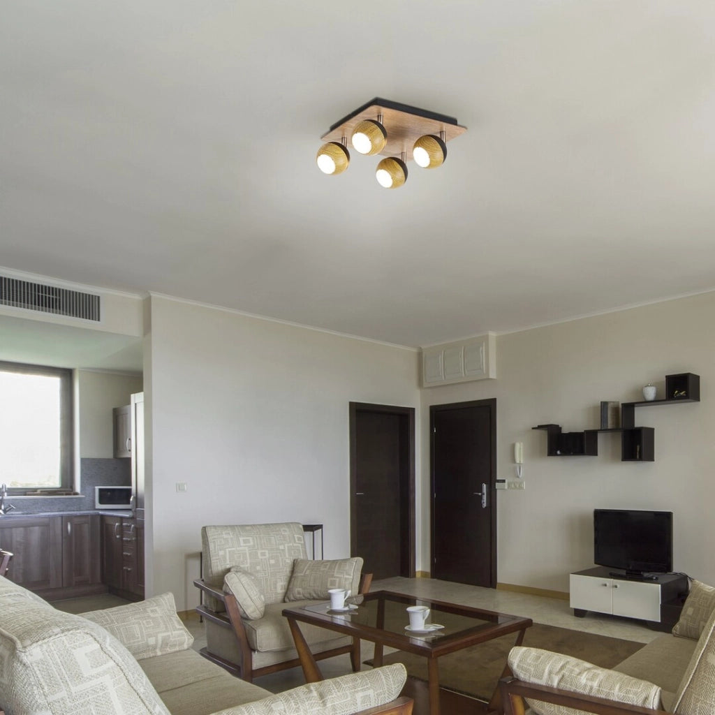 Faretto soffitto nero/rovere 4xGU10 Rabalux Arthur 5616