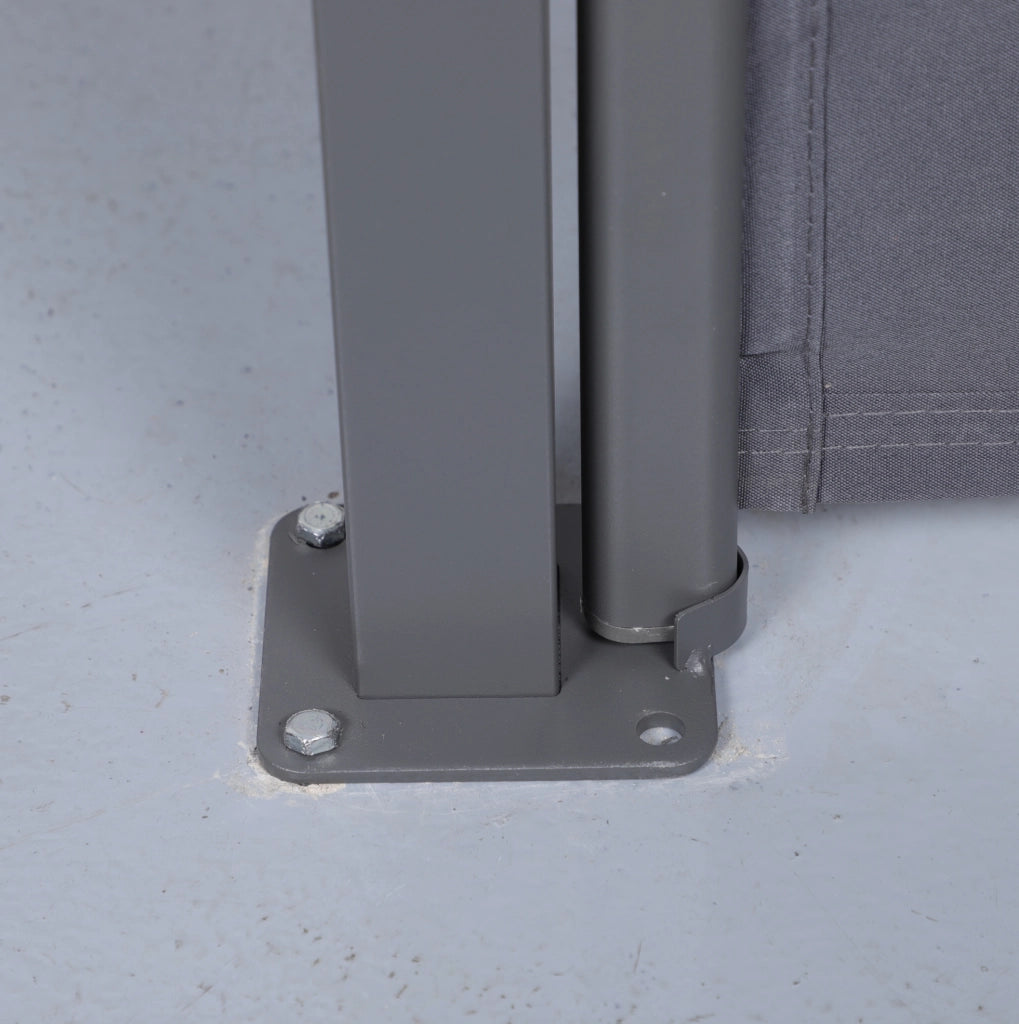 Tenda da sole laterale estensibile 3 m; parasole e privacy; grigio scuro
