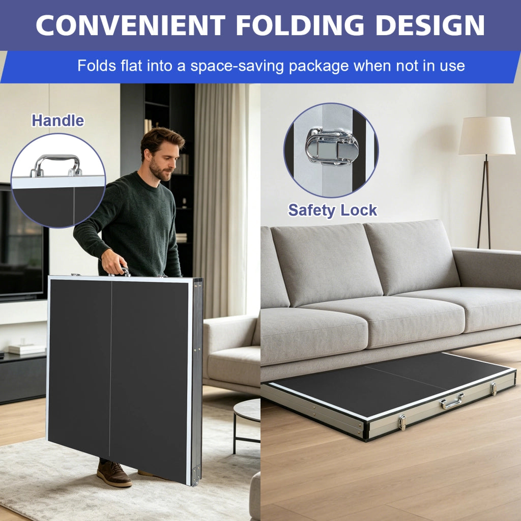 TAVOLO PING PONG 182x91 cm Nero MDF e Acciaio, Set con rete, 2 racchette, 3 palline