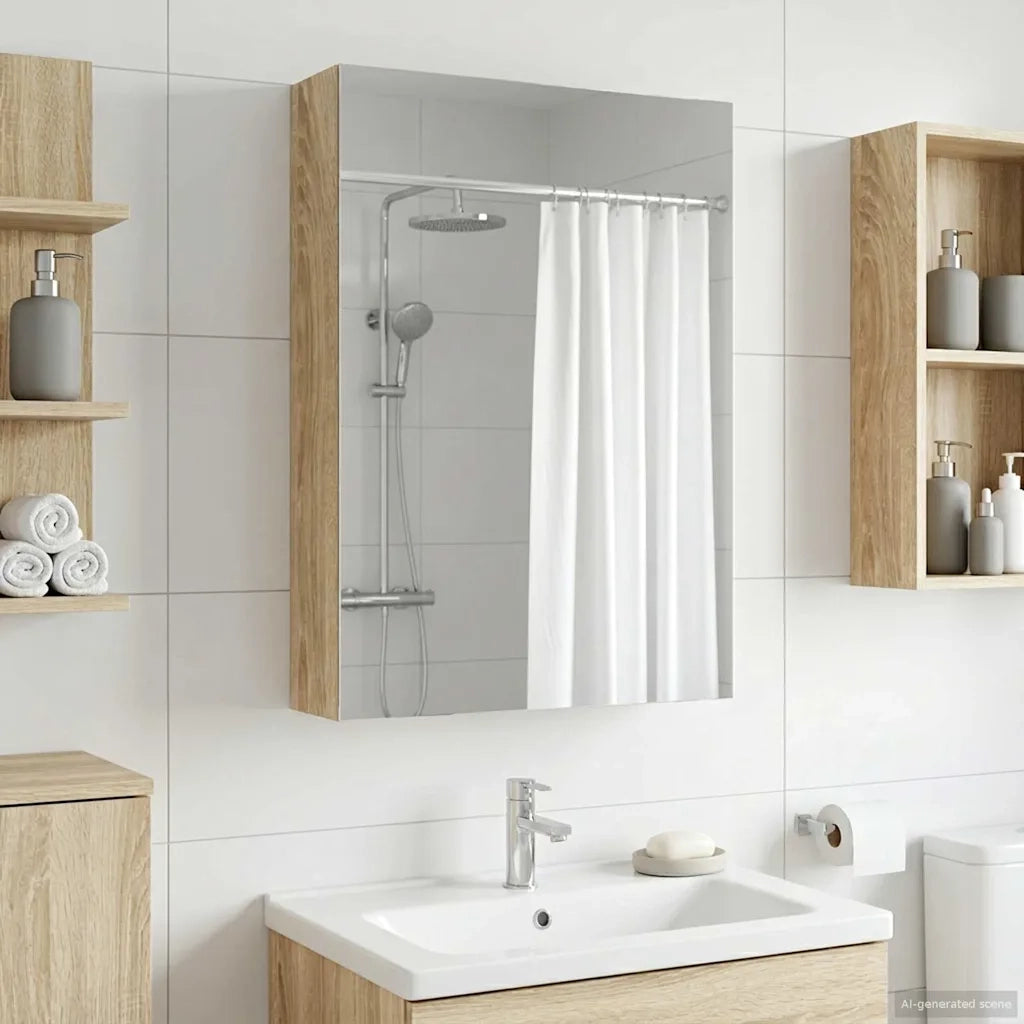Mobiletto per specchio da bagno con lo scaffale Rovere Sonoma 889025